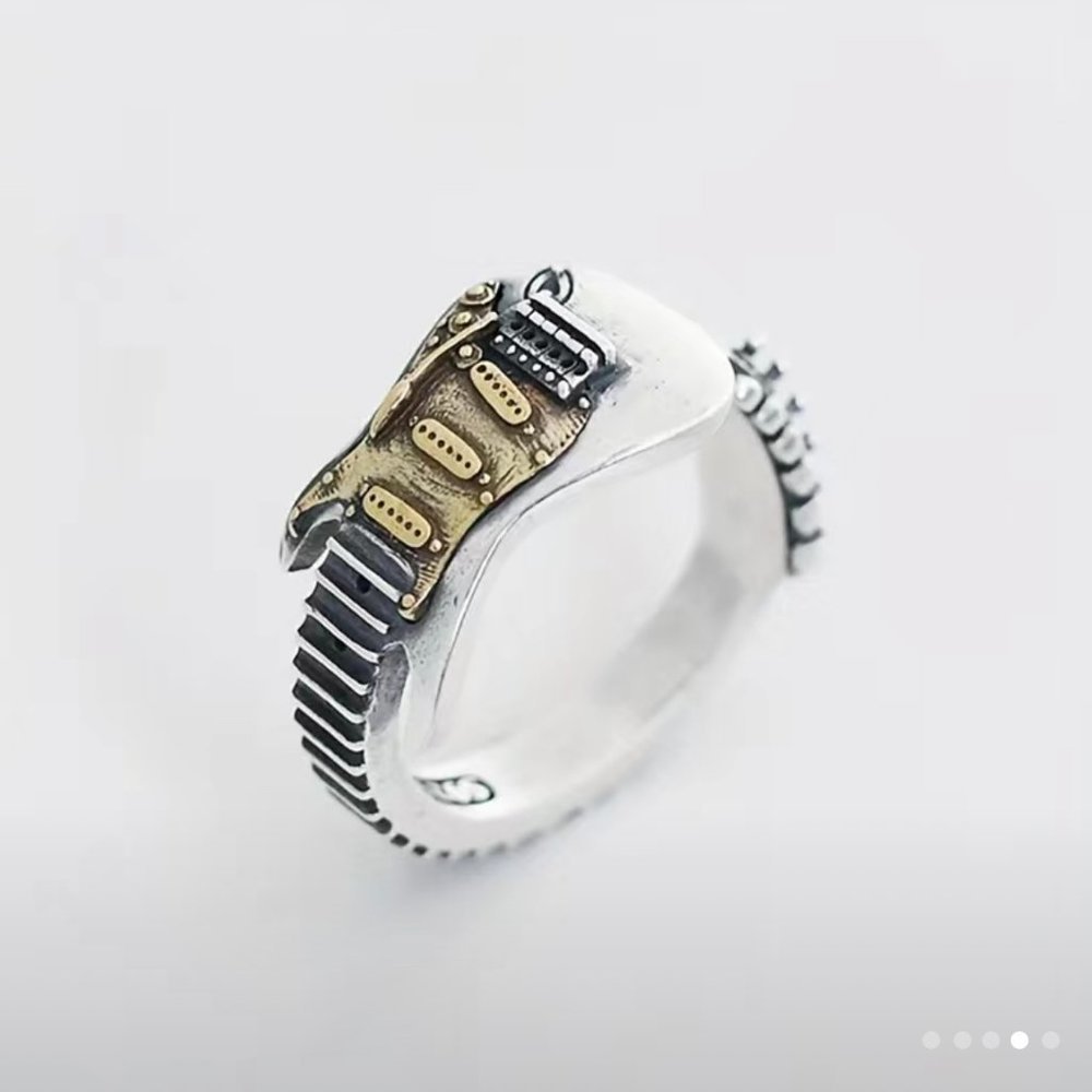 Boho Rocker Guitar Spoon Ring #841 - Picture 6 of 6
